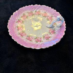 Vintage round dish with finger loop - Austria